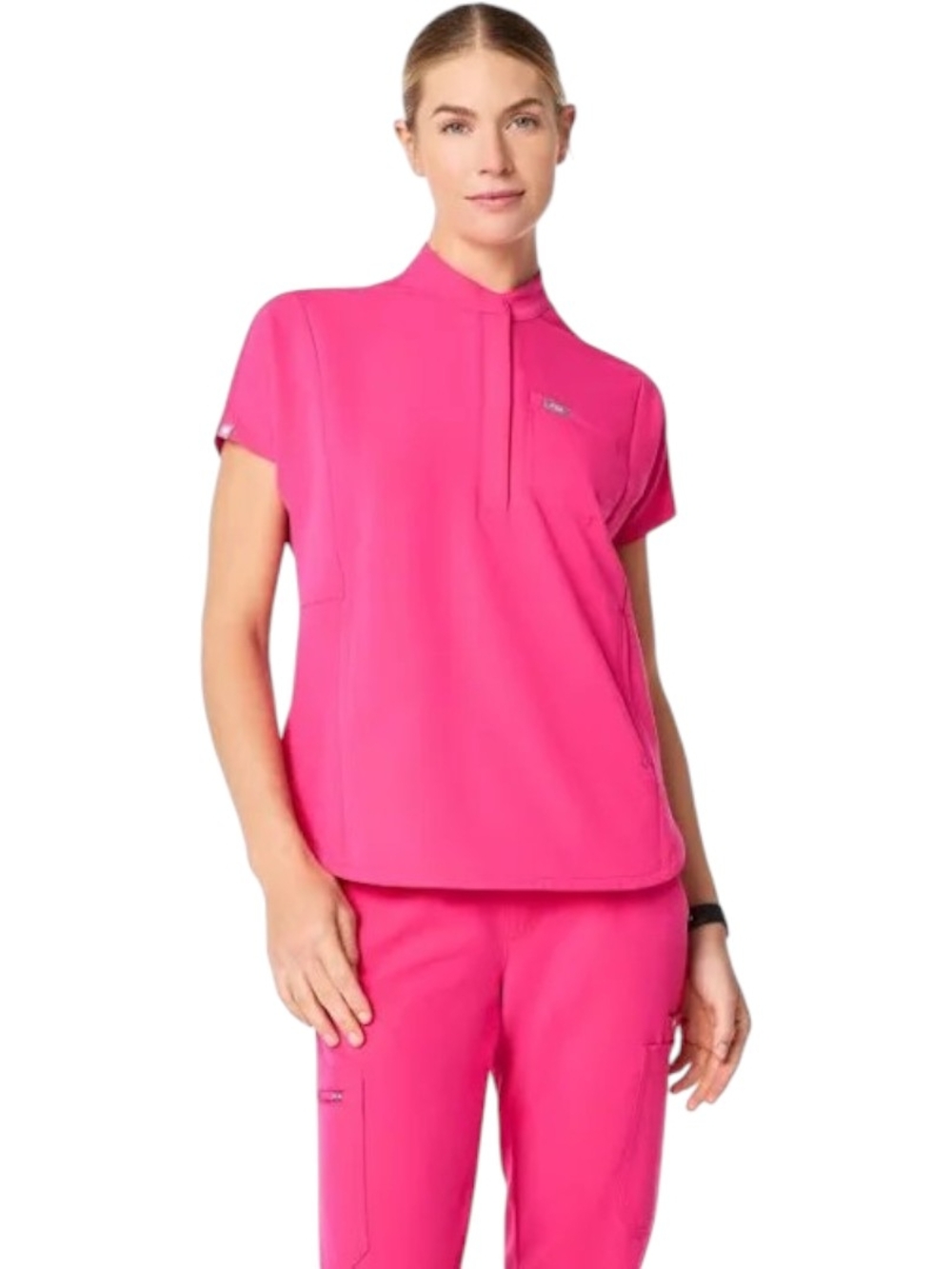 Figs Shocking Pink Montex Scrub Top